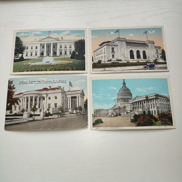 Lot 4 Pcs Washington D.C. Postcards Antique Vintage Collectible Art History - Picture 1 of 6